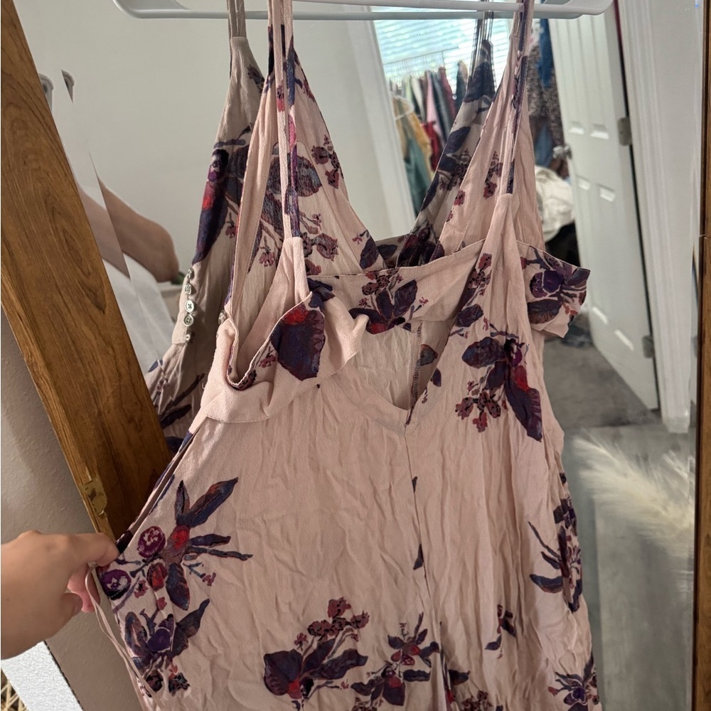 Free People Dream Big Wide Leg Cropped V-Neck Jumpsuit - Picture 4 of 6